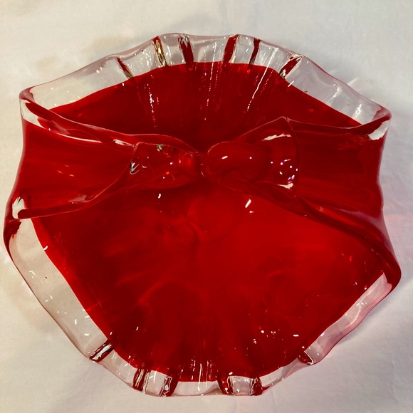 Murano Handblown Glass Art Basket/ Bowl - Picture 3 of 6